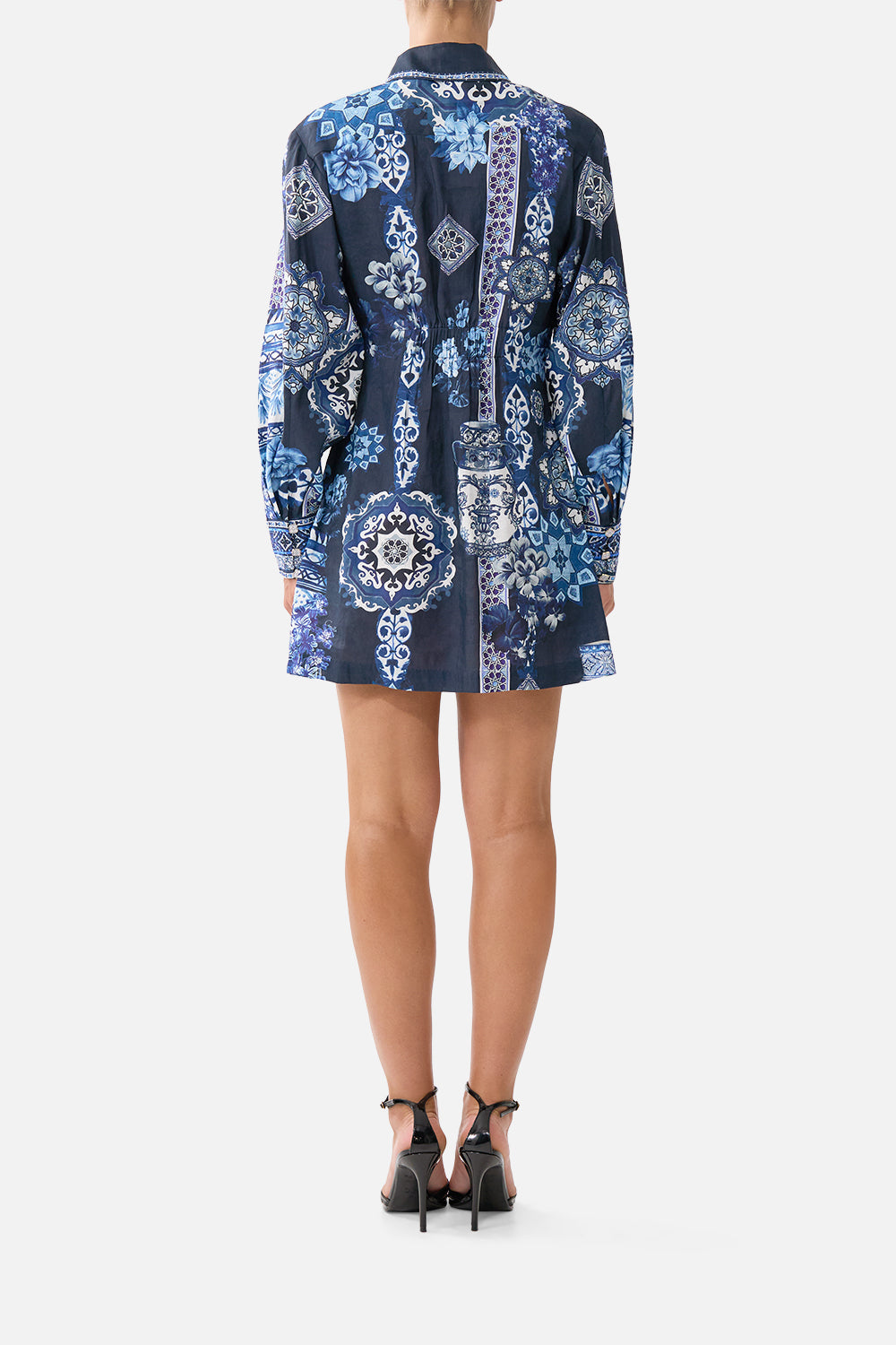 The CAMILLA JERSEY TURTLENECK FIESTA, SIESTA, REPEAT in our  print.