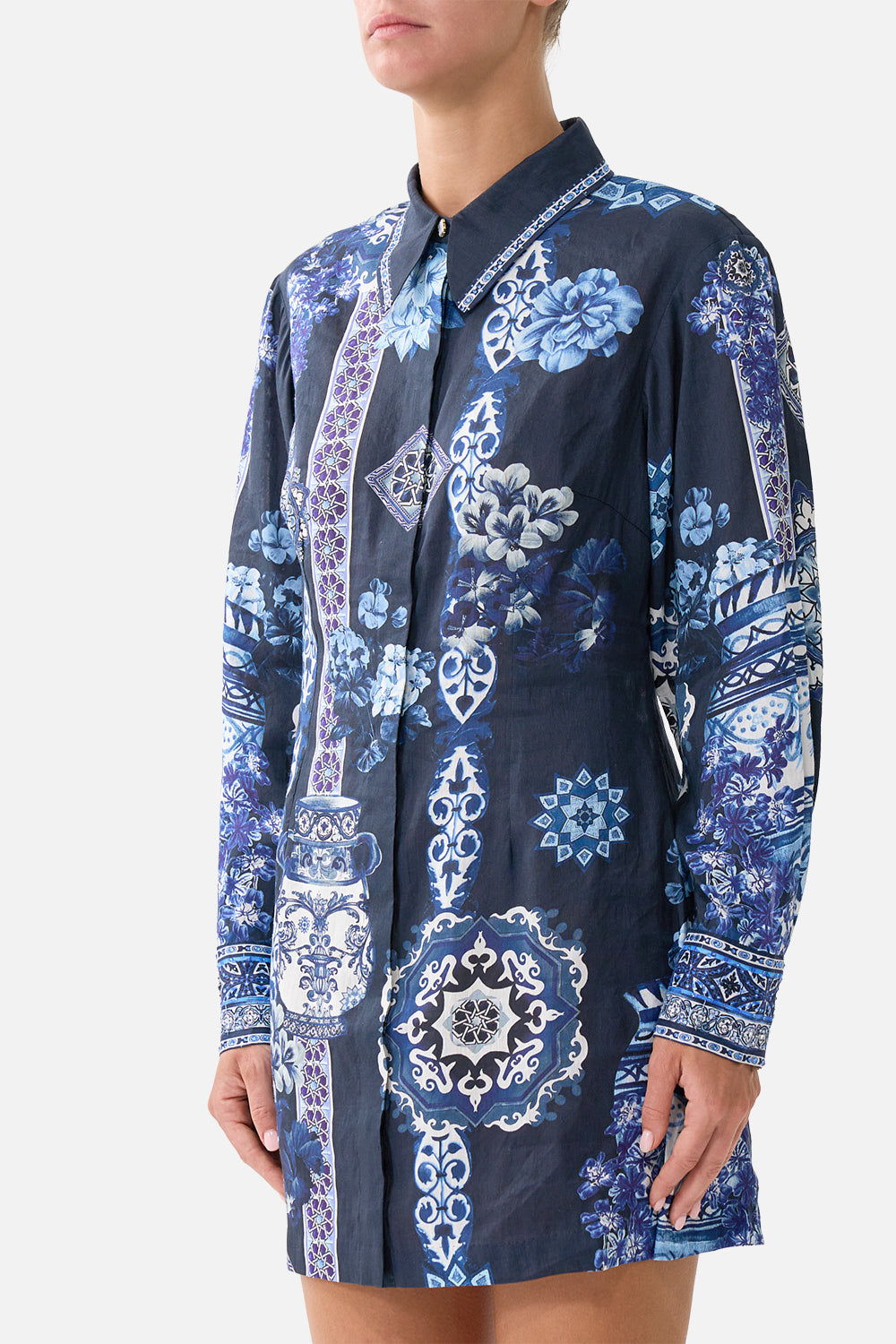 The CAMILLA JERSEY TURTLENECK FIESTA, SIESTA, REPEAT in our  print.