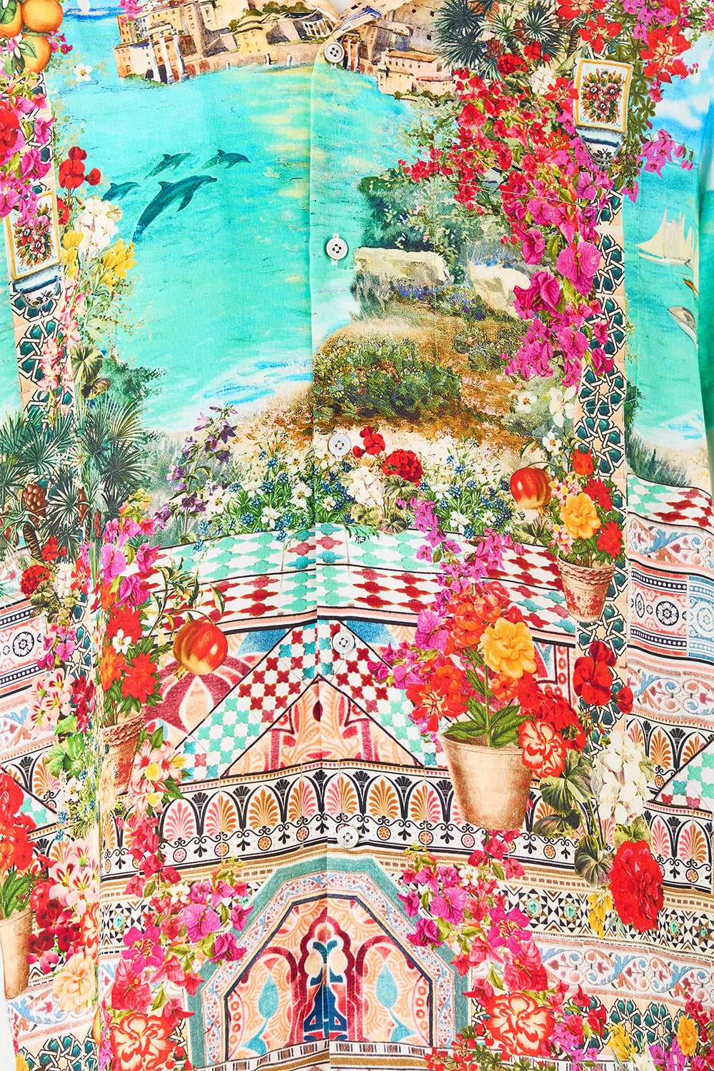 The CAMILLA MINIMAL WIDE LEG PANT FIESTA, SIESTA, REPEAT in our  print.