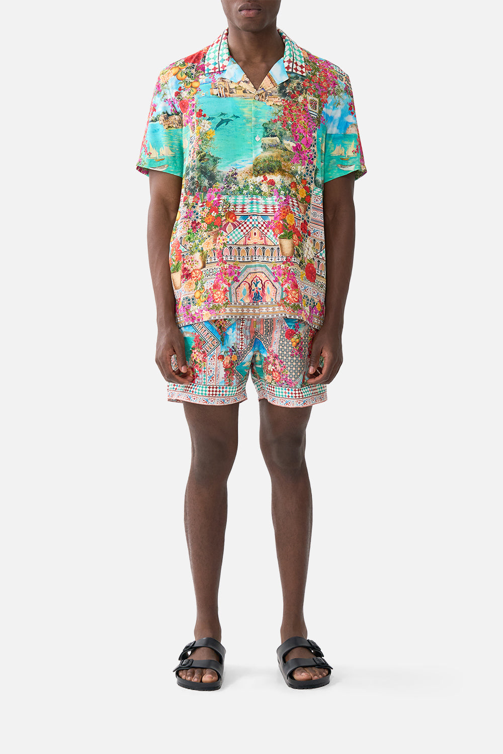 The CAMILLA MINIMAL WIDE LEG PANT FIESTA, SIESTA, REPEAT in our FIESTA, SIESTA, REPEAT print.