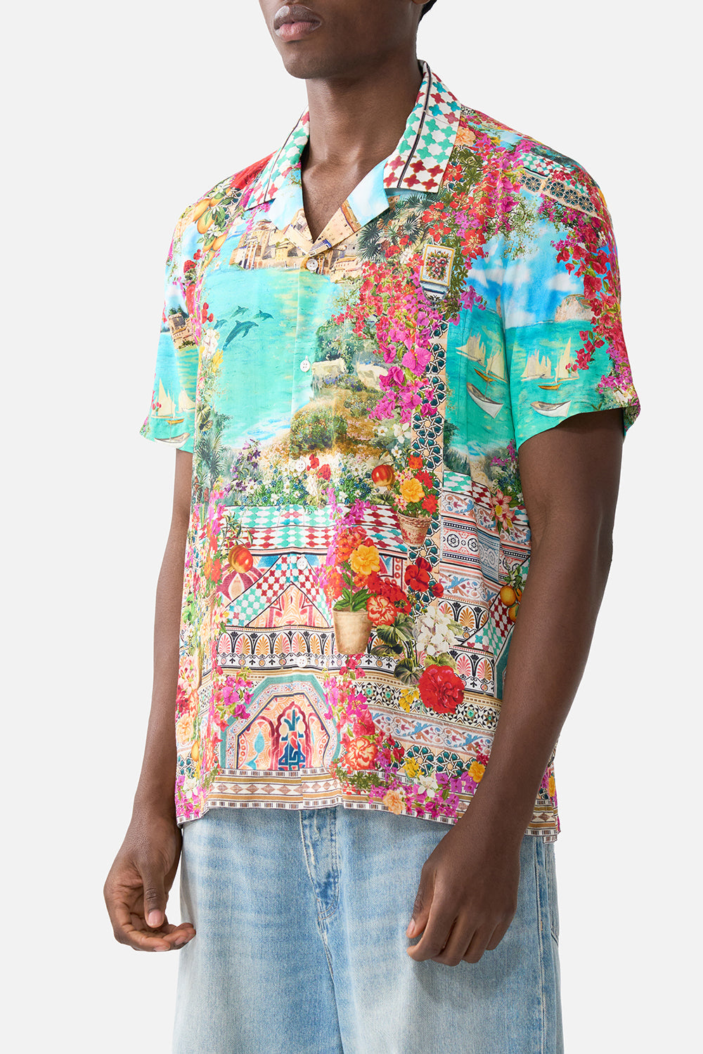The CAMILLA MINIMAL WIDE LEG PANT FIESTA, SIESTA, REPEAT in our  print.