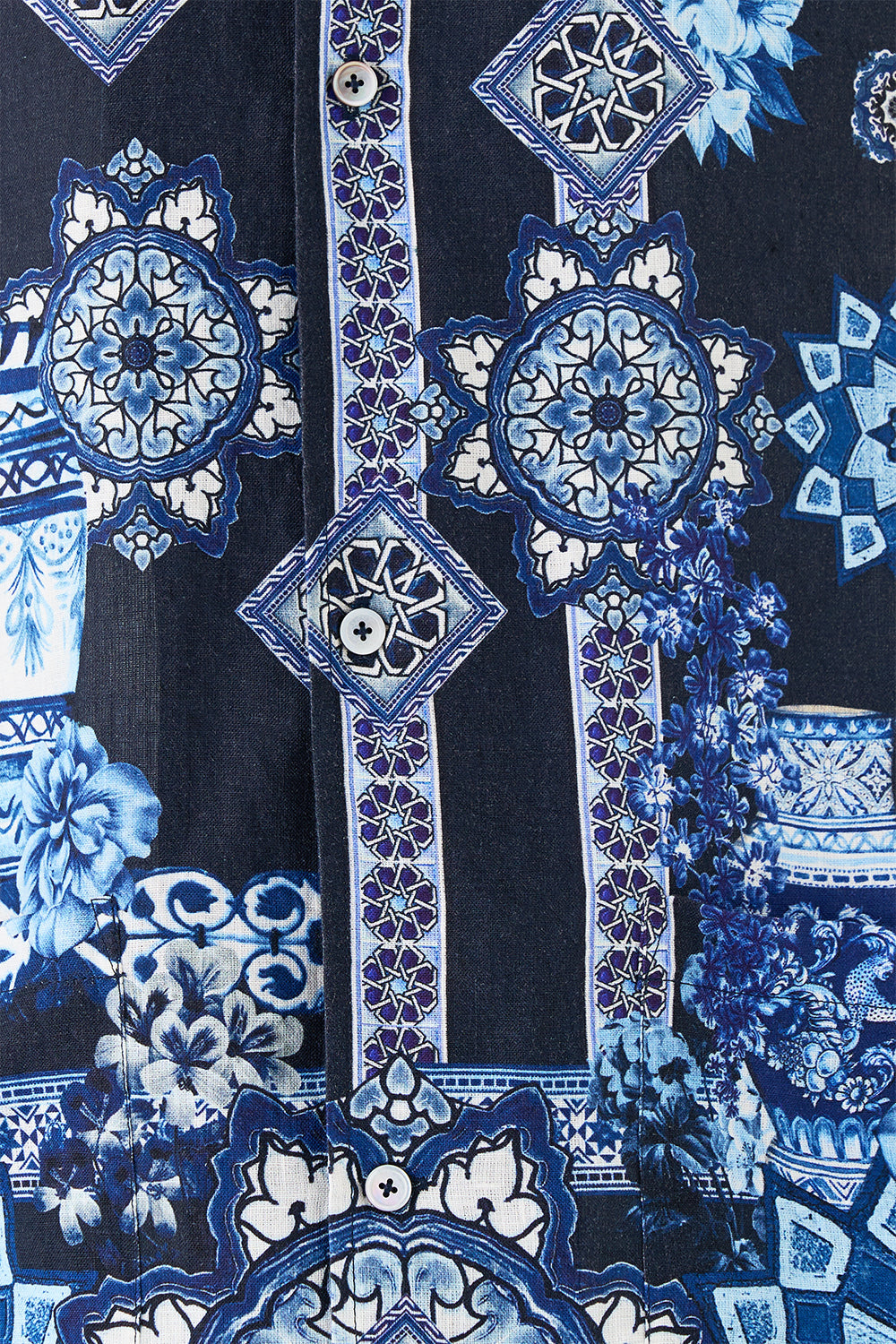 The CAMILLA RING SCARF CLUTCH CERAMIC PANORAMIC in our  print.