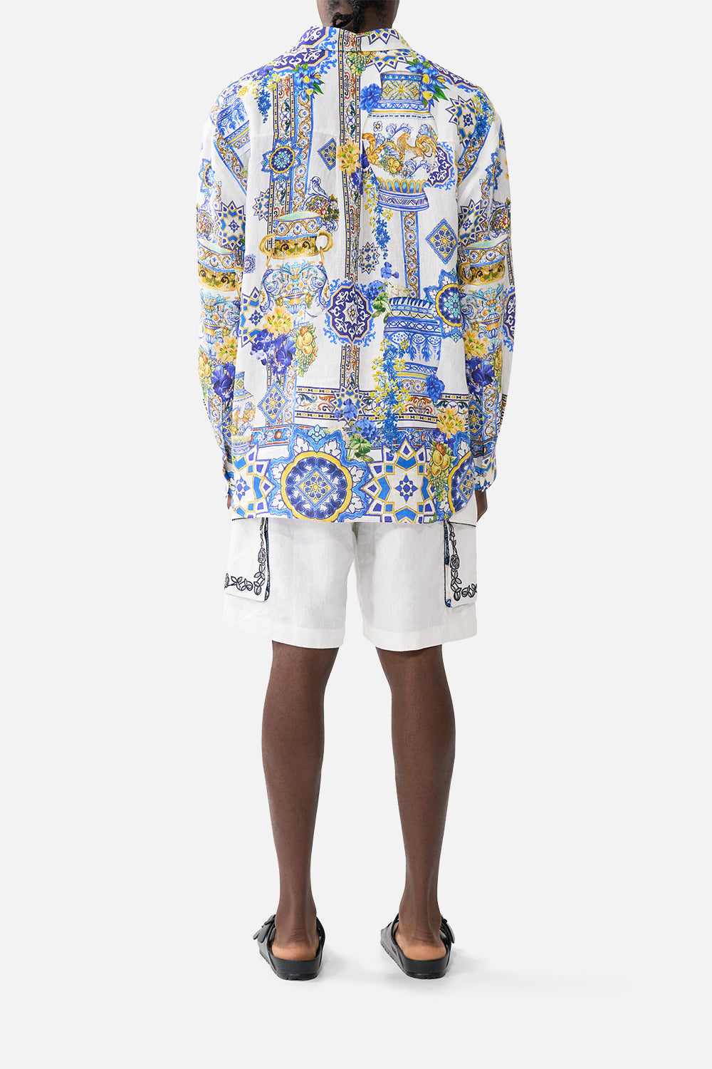 The CAMILLA V NECK ONE PIECE WITH V BACK CERAMIC PANORAMIC in our CERAMIC PANORAMIC print.