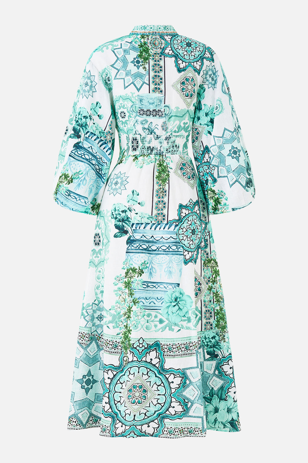WAIST TIE SHIRT DRESS WITH BUBBLE SLEEVE BALEARIC BEBÉ