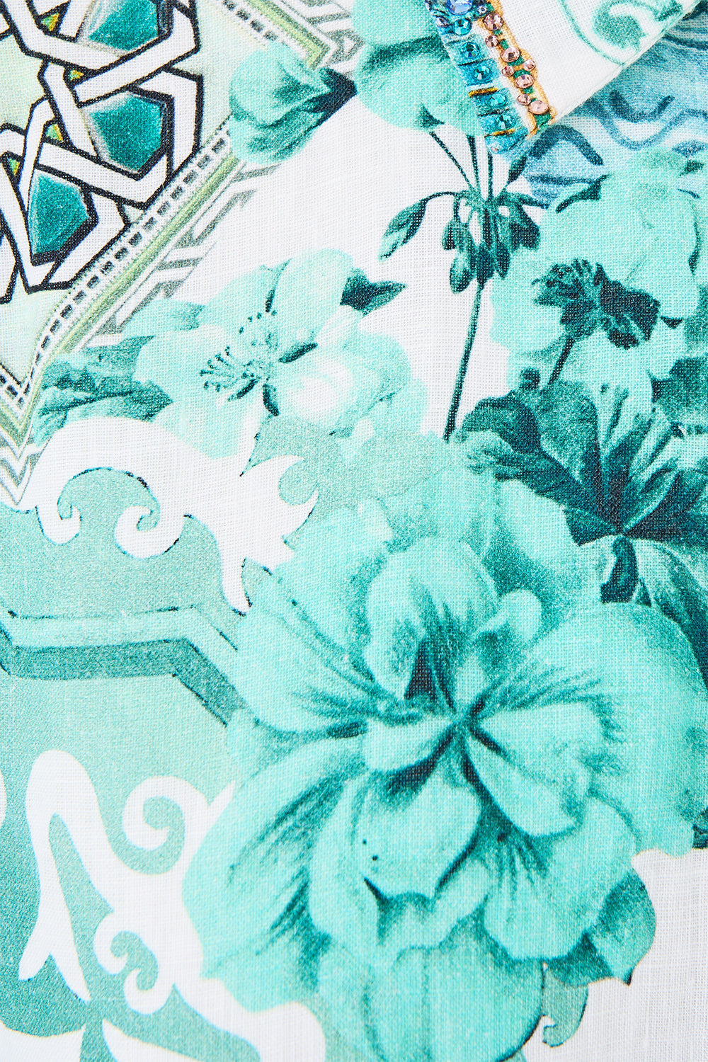 The CAMILLA BELTED MAXI SKIRT DAUGHTERS OF DUENDE in our  print.