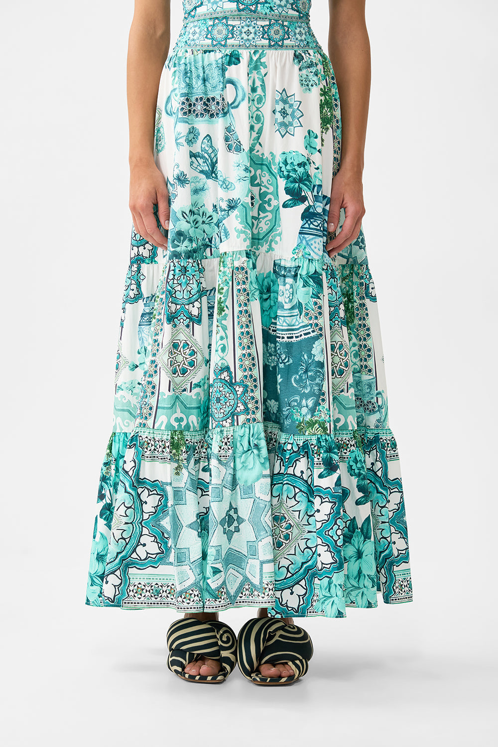 The CAMILLA CORSET WAIST WIDE LEG PANT MILLA IN SEVILLA in our  print.
