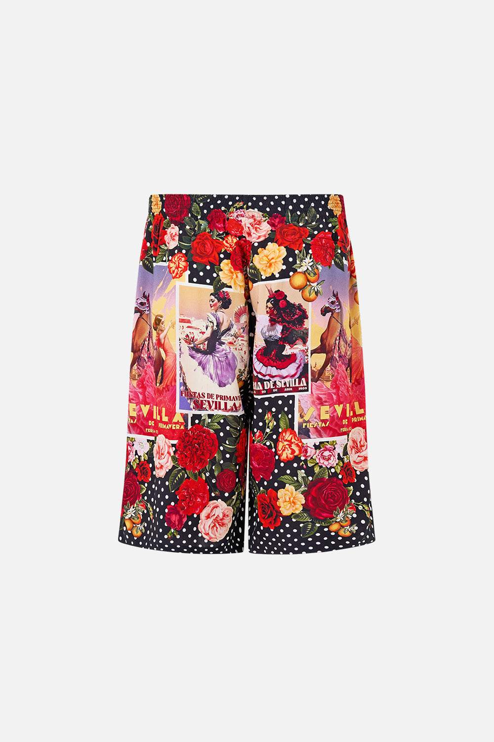 The CAMILLA CROPPED WRAP SHIRT MILLA IN SEVILLA in our  print.