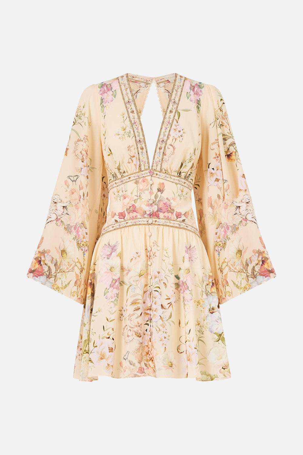 The CAMILLA STEPPED HEM SHIRT SACROMONTE SEÑORITA in our  print.