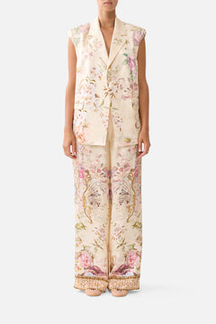 WIDE LEG WAISTED PANT ADORNED IN ARANJUEZ
