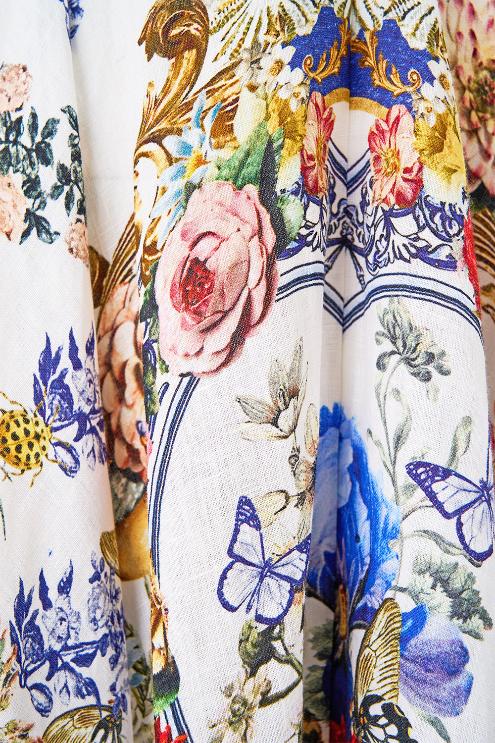 The CAMILLA LAYERED LONG SARONG SKIRT WITH TIE FRONT NAVÀS NOUVEAU in our  print.