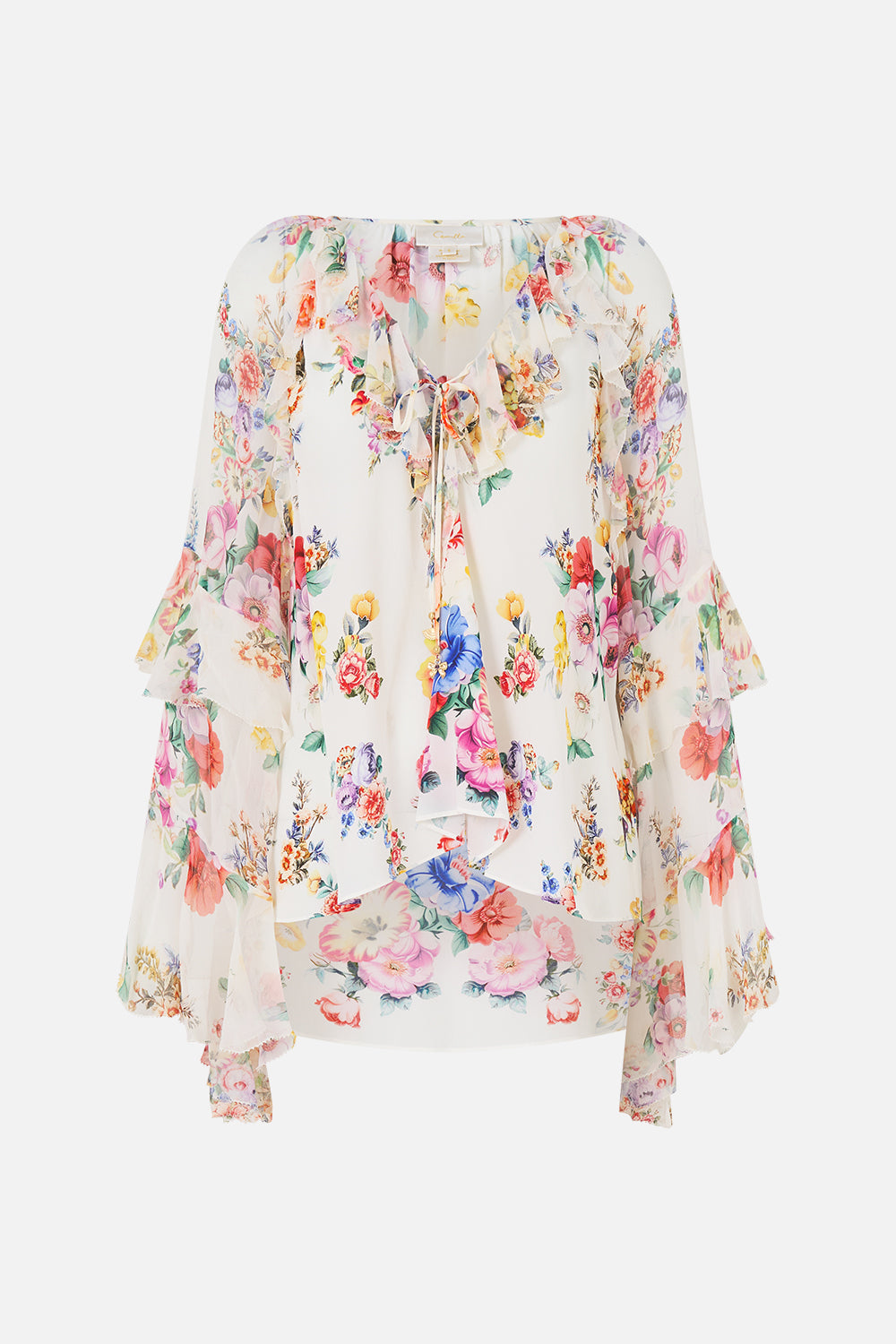 The CAMILLA WIDE LEG WAISTED PANT SEVILLE SWEETHEART in our  print.