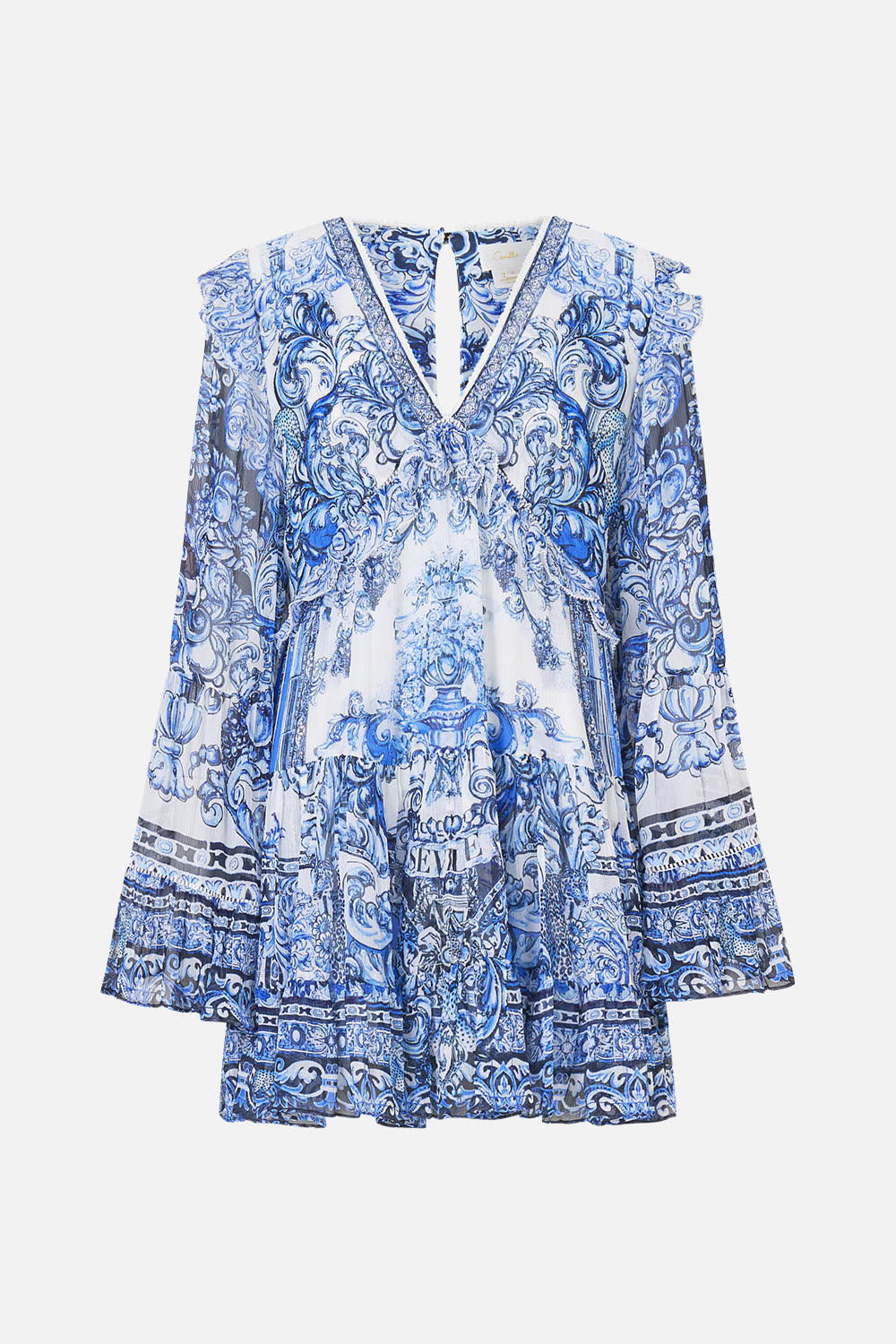 The CAMILLA DOUBLE BREASTED SHORT SLEEVE JACKET I LEFT MY HEART IN GRANADA in our  print.