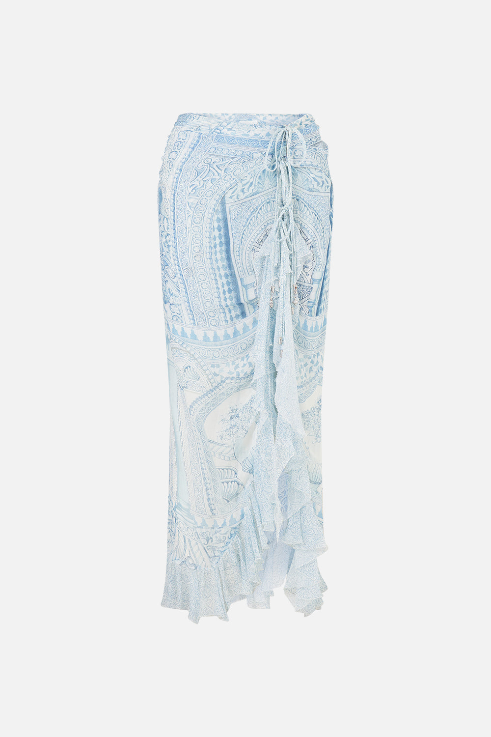 The CAMILLA DRAPED HIGH-LOW LAYER SACROMONTE SEÑORITA in our SACROMONTE SEÑORITA print.
