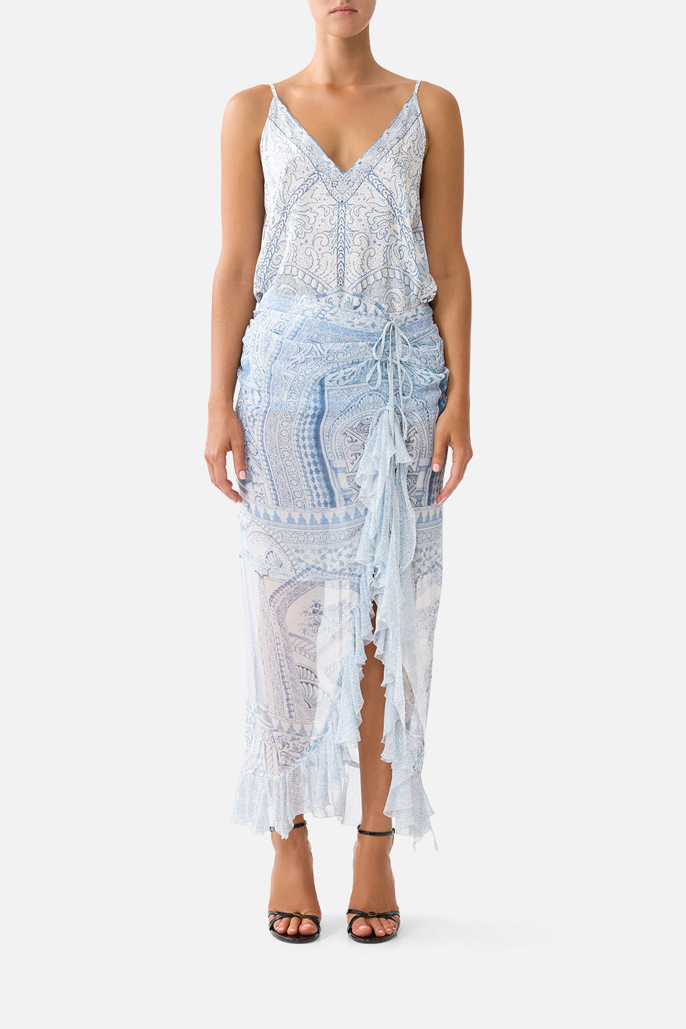 The CAMILLA MULTI WEAR LONG SARONG MIDSUMMER MOSAICS in our  print.