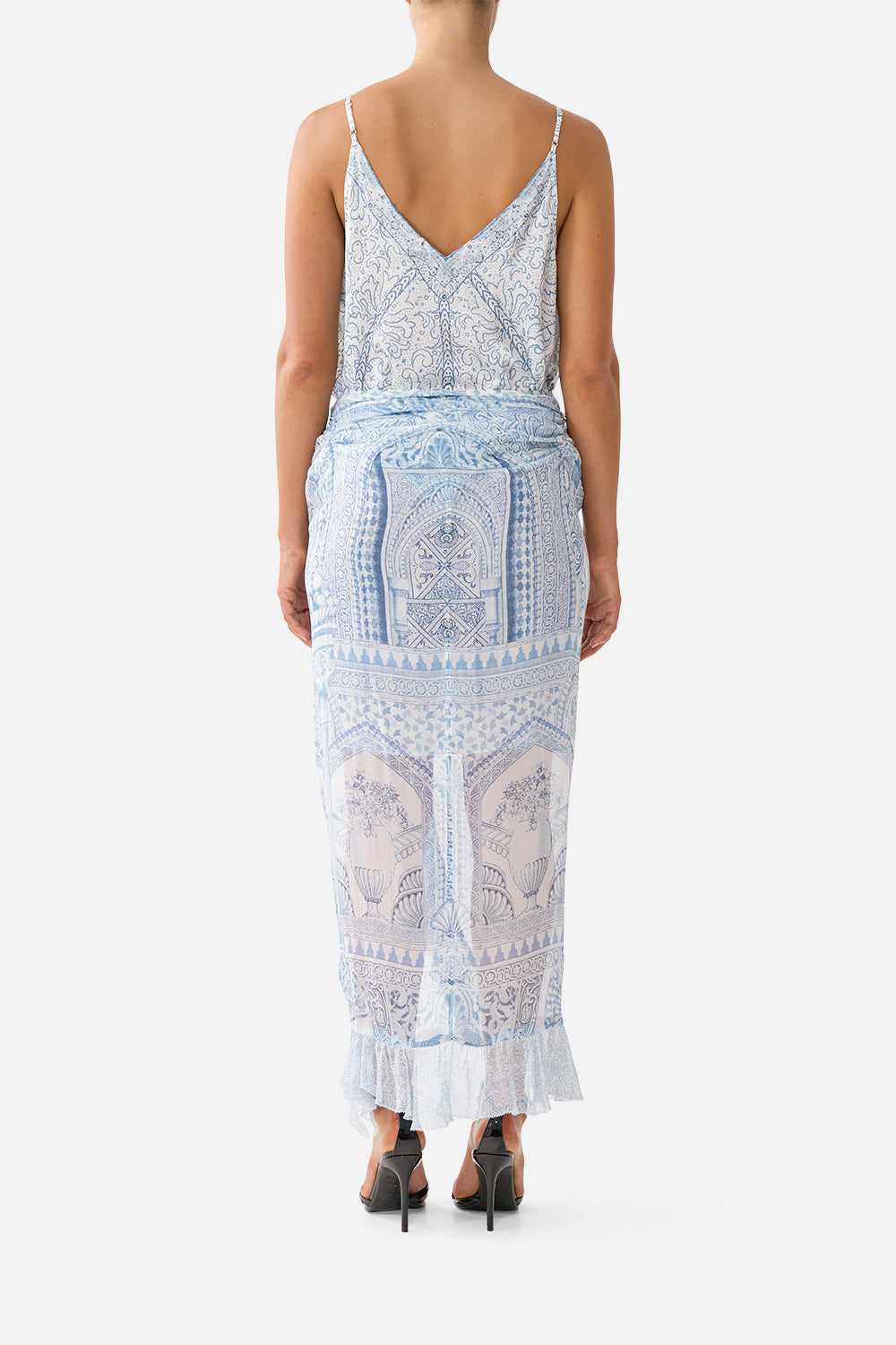 The CAMILLA MULTI WEAR LONG SARONG MIDSUMMER MOSAICS in our  print.