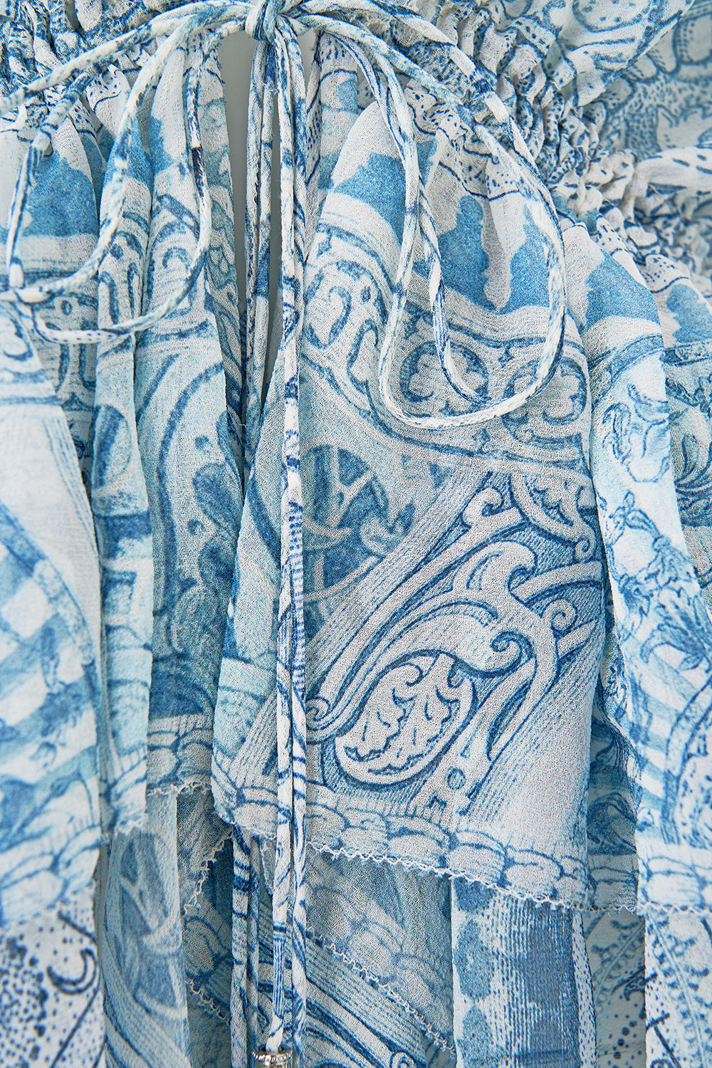 The CAMILLA SHORT SLEEVE OVERSIZED SHIRT ESPAÑA NIRVANA in our  print.