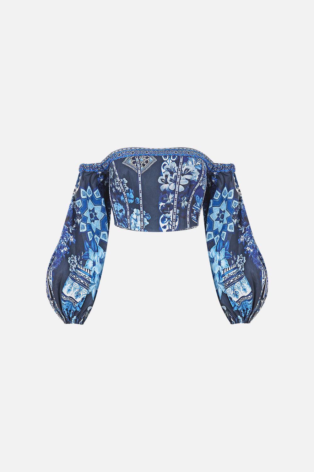 The CAMILLA TRI BIKINI TOP WITH RUCHED EDGES DAUGHTERS OF DUENDE in our  print.