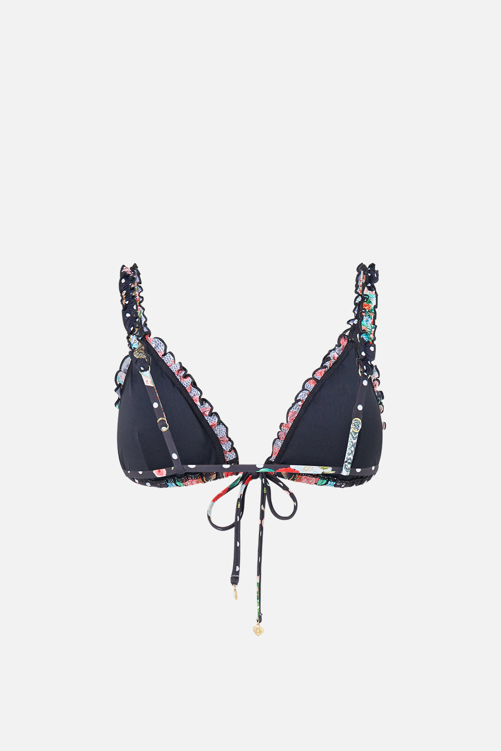 The CAMILLA SOFT THICK TIE TRI BIKINI SET WITH EYELET TRIMS ESPAÑA NIRVANA in our  print.