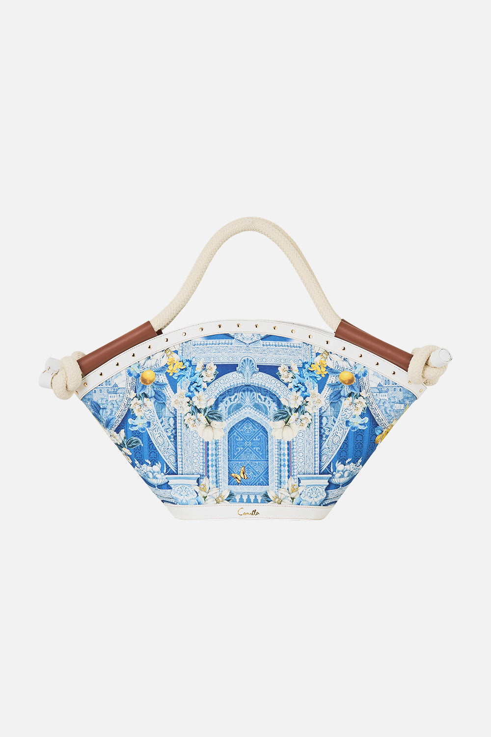 The CAMILLA SLIM FIT ROUND NECK T-SHIRT MEET ME IN MALLORCA in our  print.
