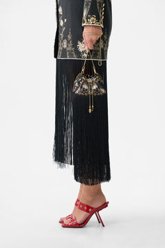 DRAWSTRING POUCH WITH FRINGING FLAMENCO FOLKLORE