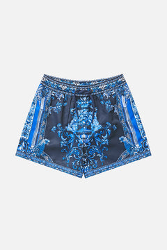 BOYS MID LENGTH BOARDSHORT WITH ELASTIC WAIST A TILED WONDERLAND