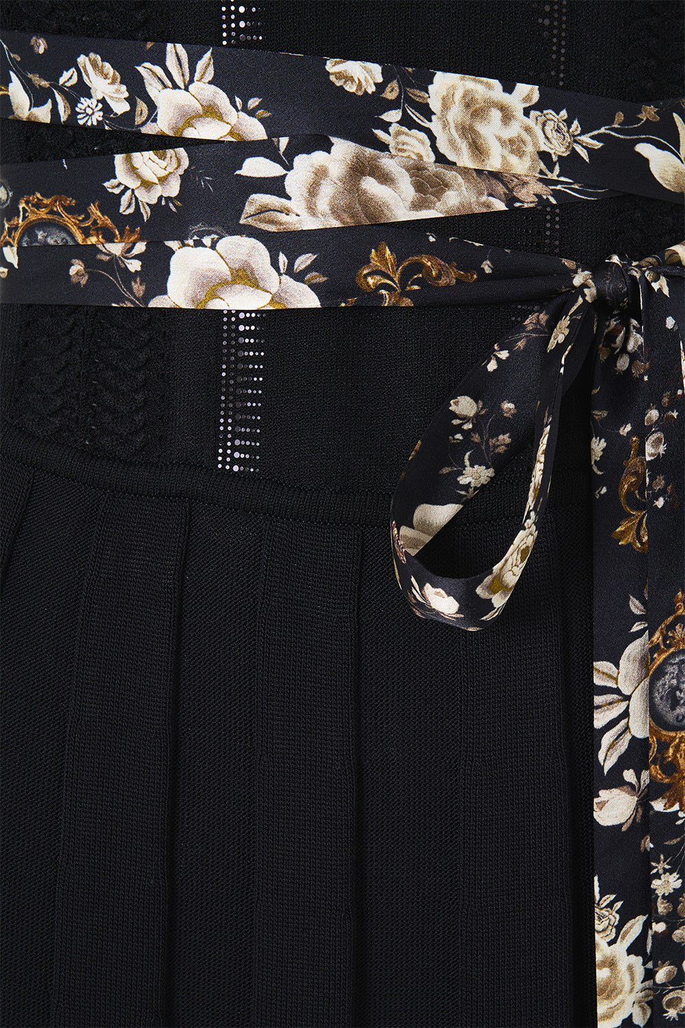 CORSET DETAIL FLARE KNIT DRESS FLAMENCO FOLKLORE