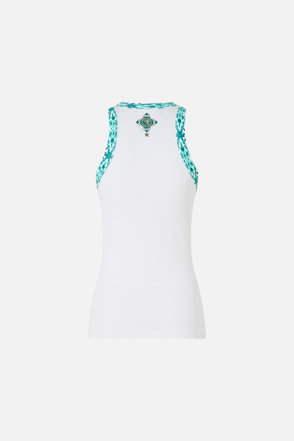 The CAMILLA jersey tank top in our print Balearic Bebé.