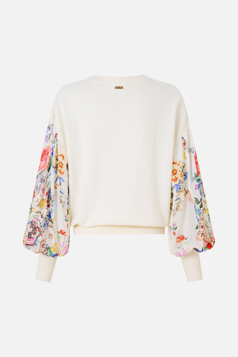 V NECK KNIT JUMPER WITH SILK SLEEVE I LEFT MY HEART IN GRANADA