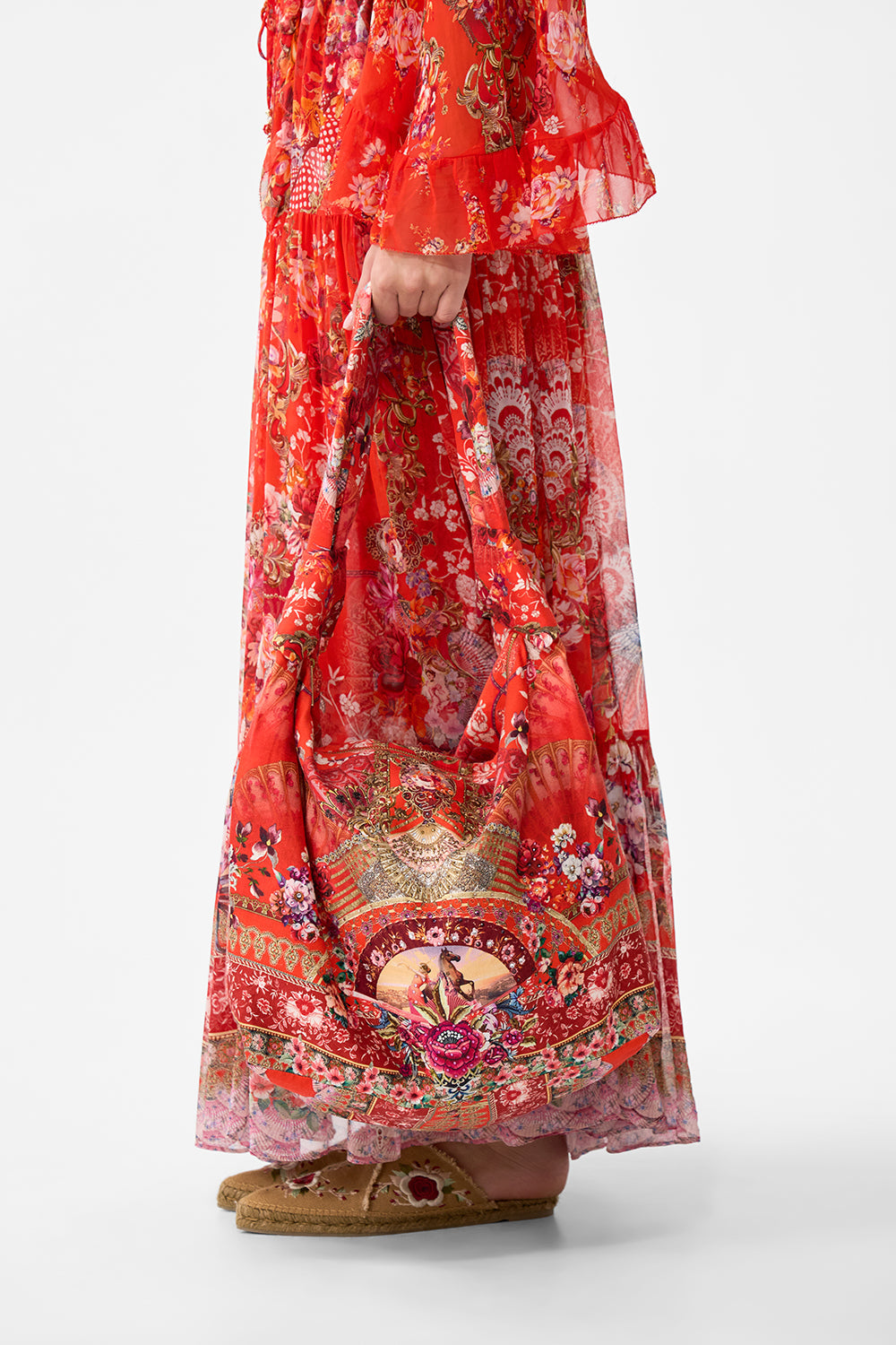 The CAMILLA STRAIGHT LEG TRACK PANT DE NADA GRANADA in our  print.