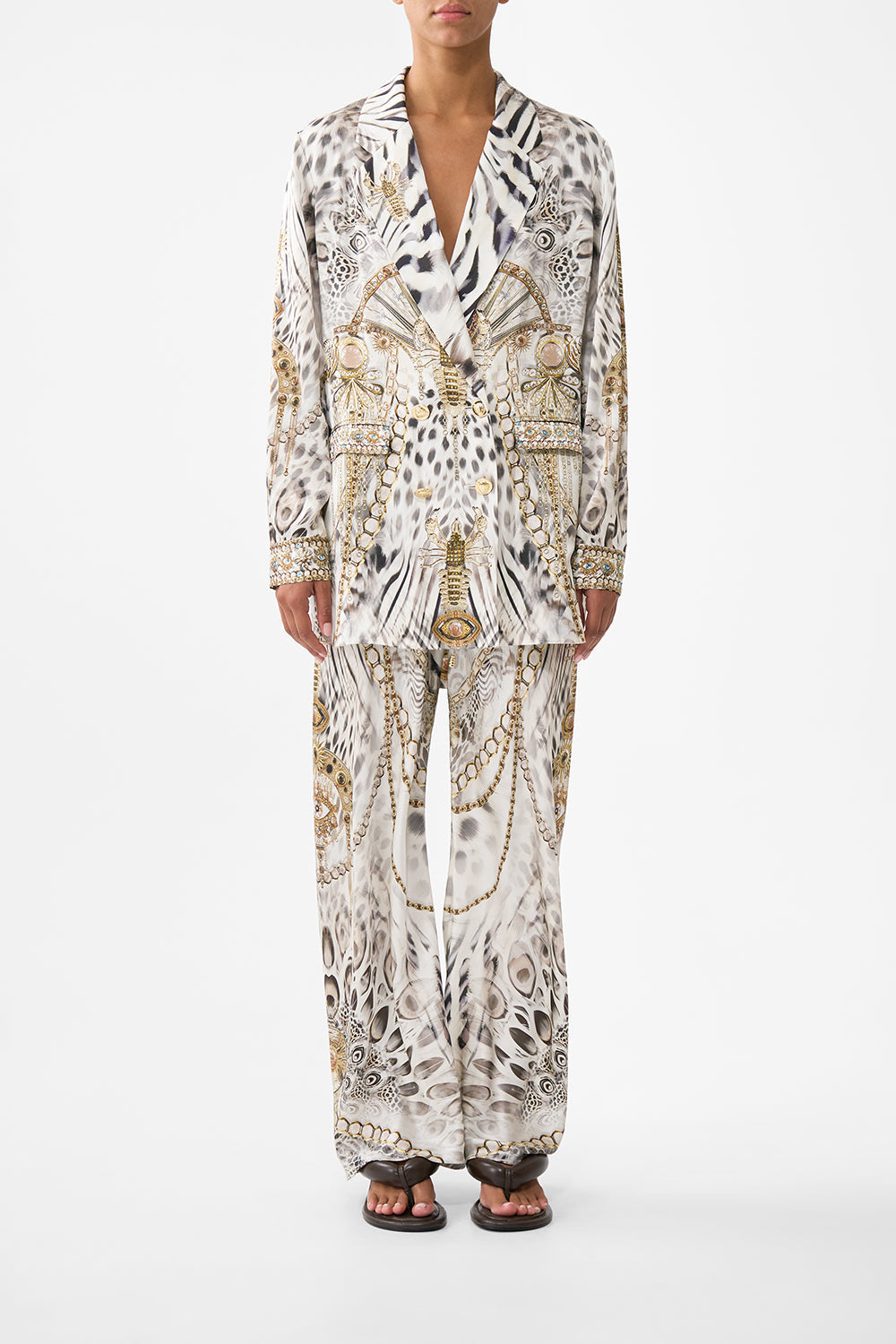 The CAMILLA V NECK KAFTAN WITH DROP WAIST THE ARCHITECTS OF ALCÁZAR in our  print.