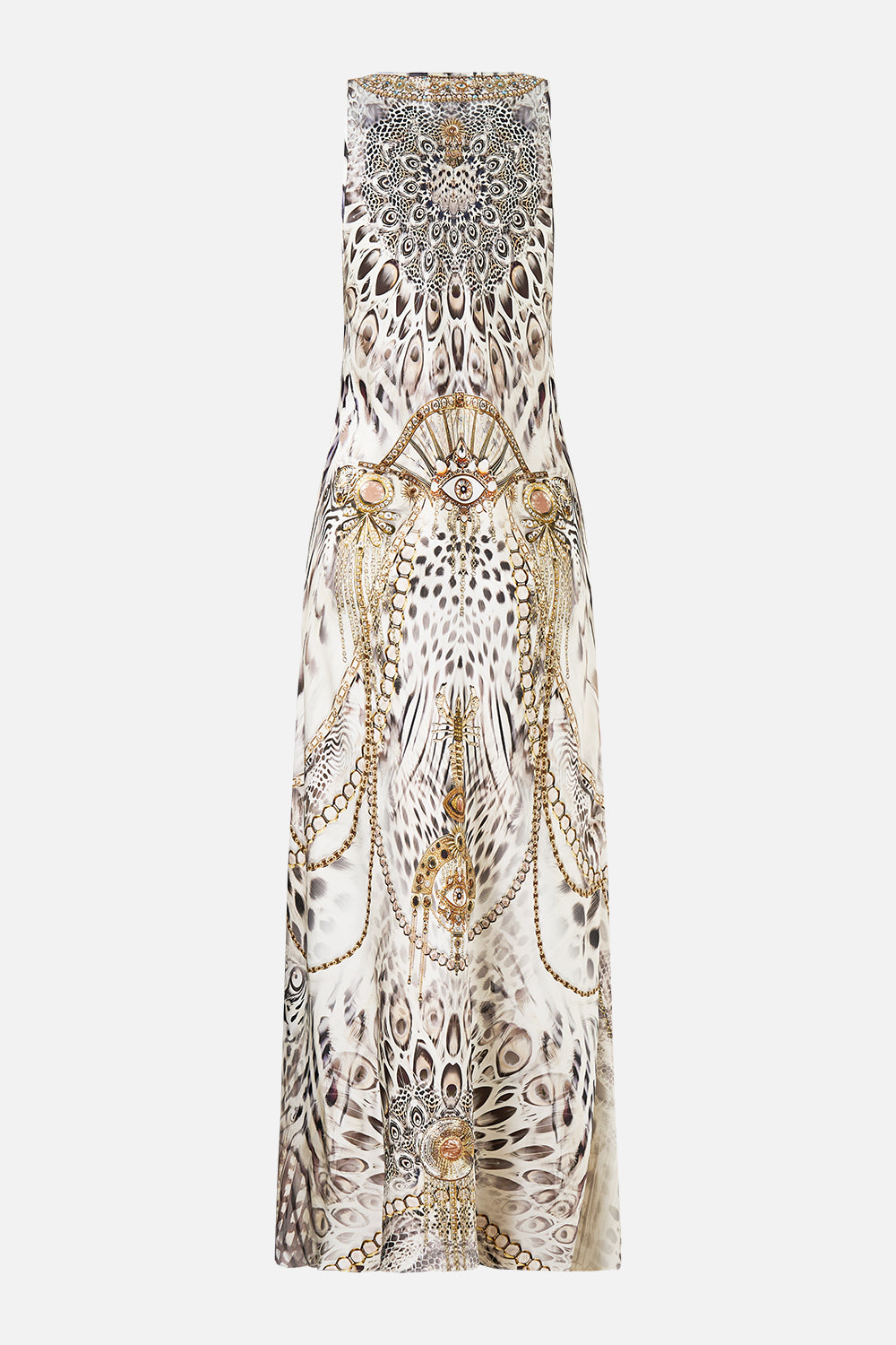 The CAMILLA JERSEY STRAPPY DRESS ARANJUEZ ANIMALIA in our  print.