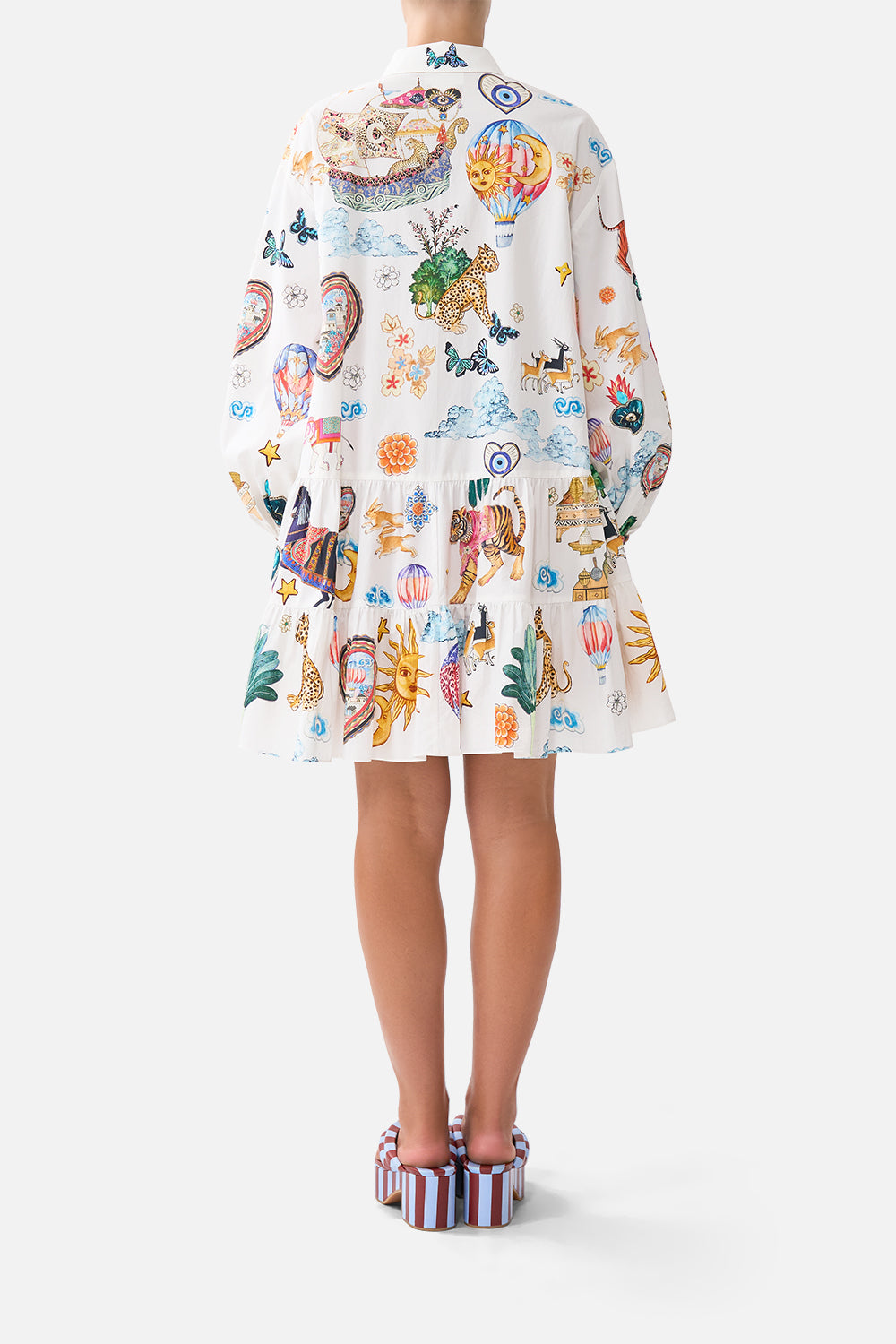 LONG SLEEVE TIERED SHORT DRESS KAPADOKYA KITSCH