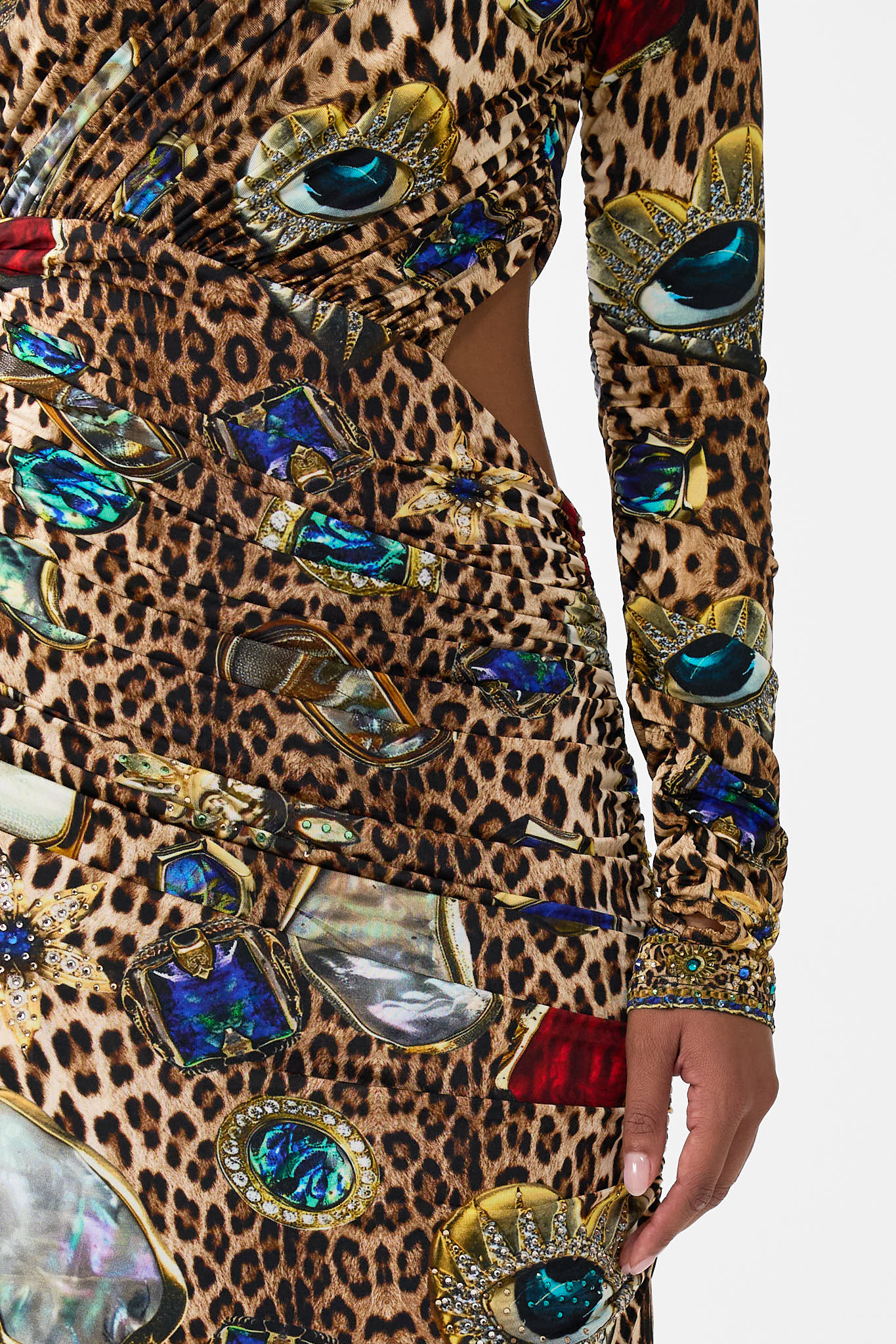 The CAMILLA SMALL CANVAS CLUTCH MEET ME IN MALLORCA in our  print.