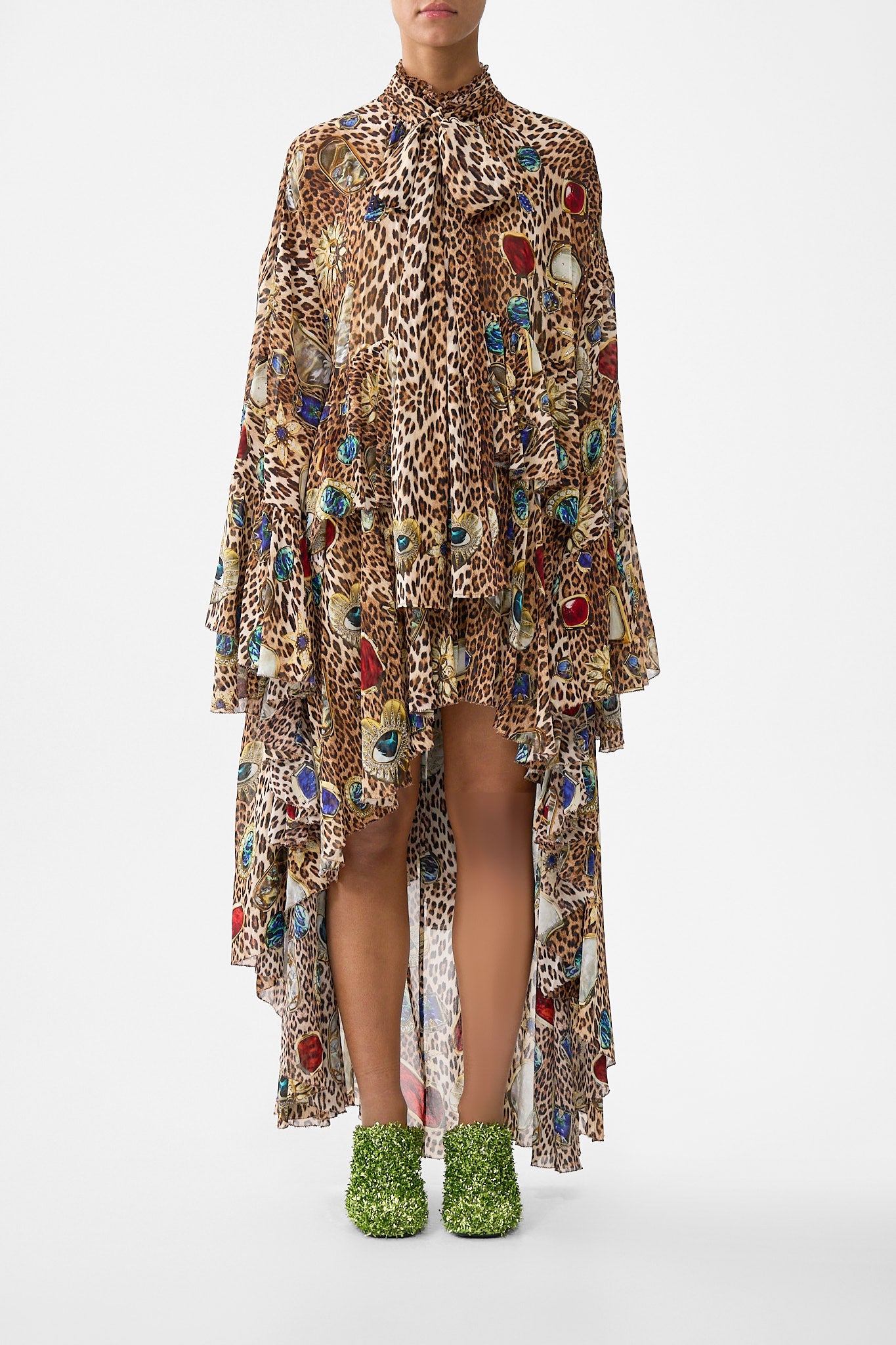 The CAMILLA BEAD STRAP GATHERED PANEL DRESS THE ARCHITECTS OF ALCÁZAR in our  print.