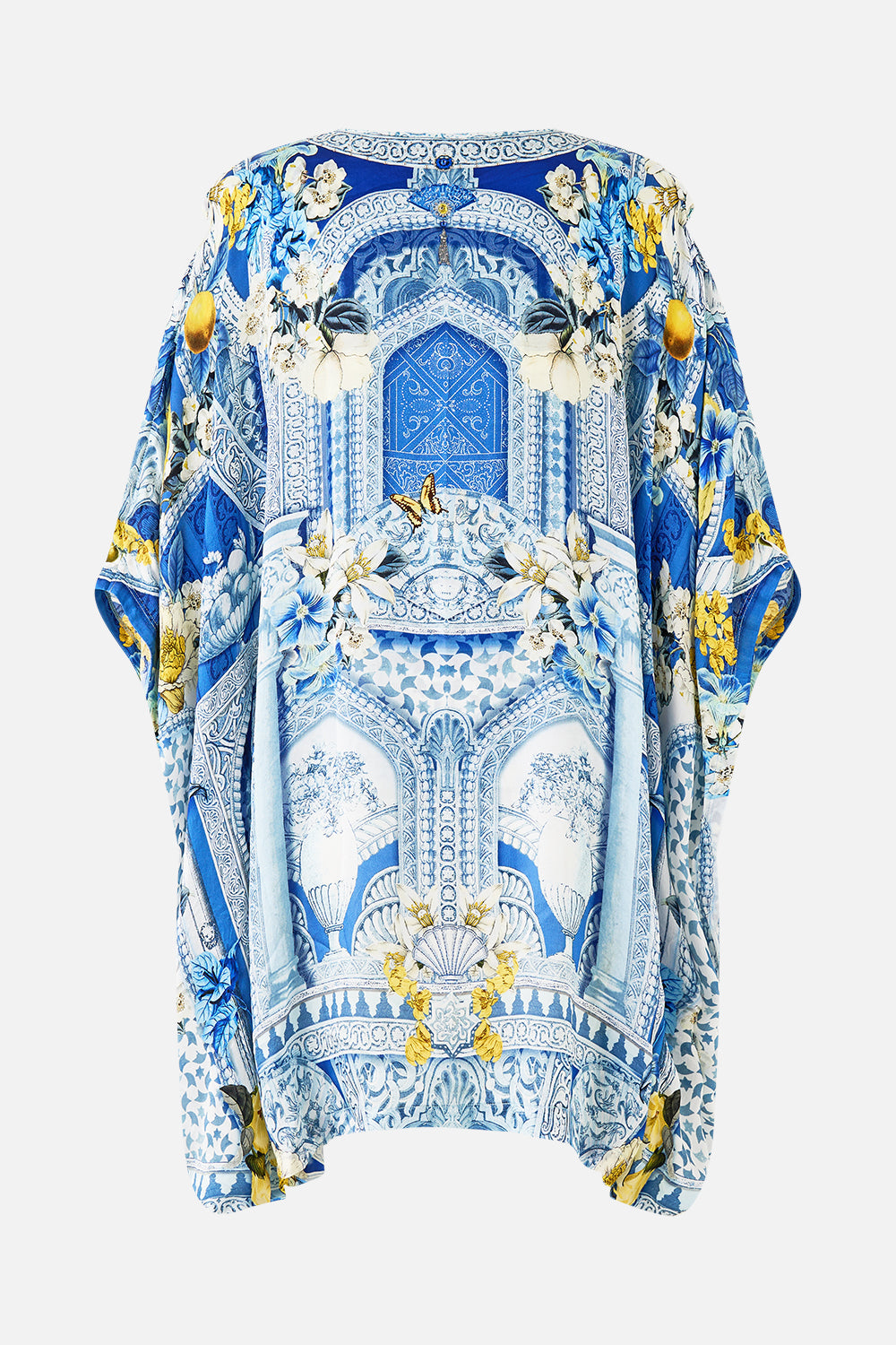 The CAMILLA SQUARE NECK BEACH MAXI DRESS WITH LOW BACK MEET ME IN MALLORCA in our  print.