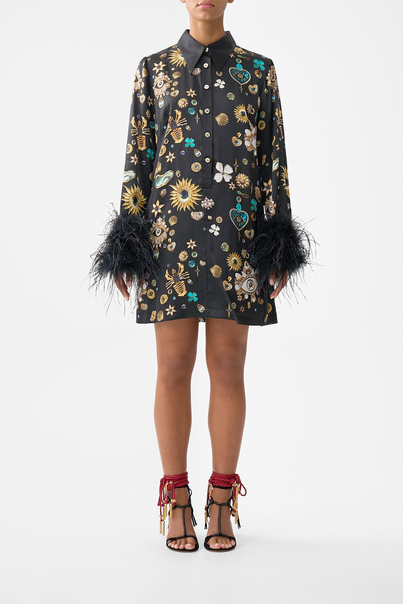 The CAMILLA T SHAPE LONG KAFTAN MIDSUMMER MOSAICS in our  print.