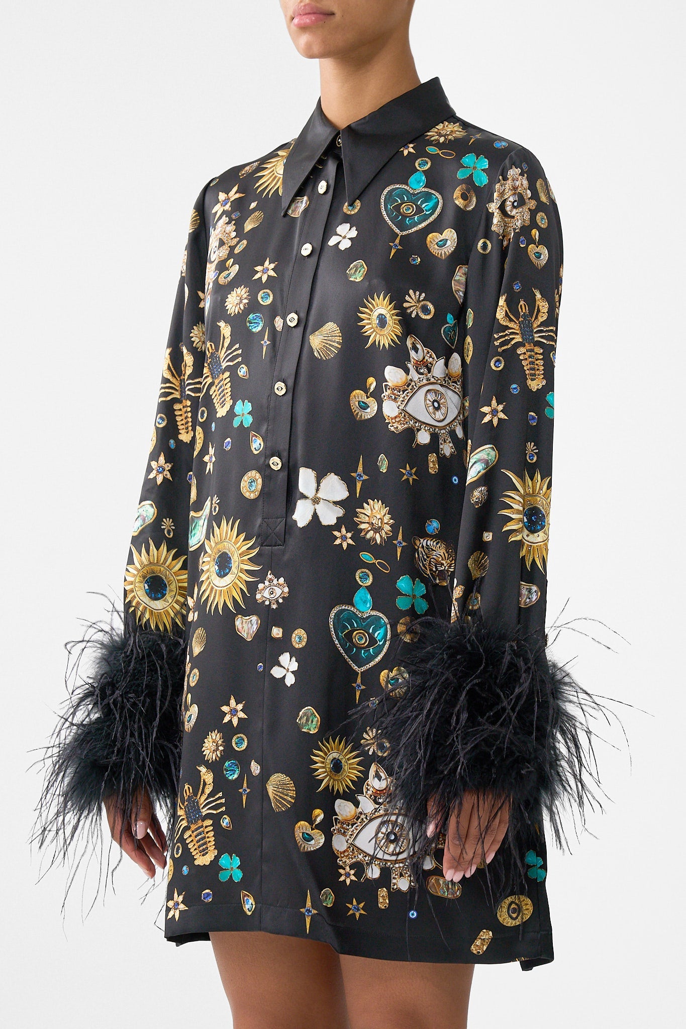 The CAMILLA T SHAPE LONG KAFTAN MIDSUMMER MOSAICS in our  print.