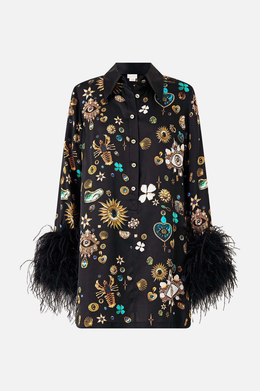The CAMILLA T SHAPE LONG KAFTAN MIDSUMMER MOSAICS in our  print.