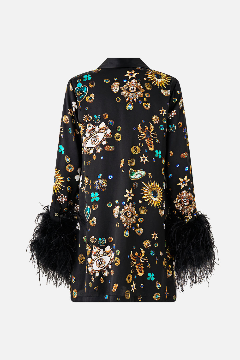 The CAMILLA WRAP TIE SKIRT WITH RUFFLE THE HUM OF THE ALHAMBRA in our THE HUM OF THE ALHAMBRA print.