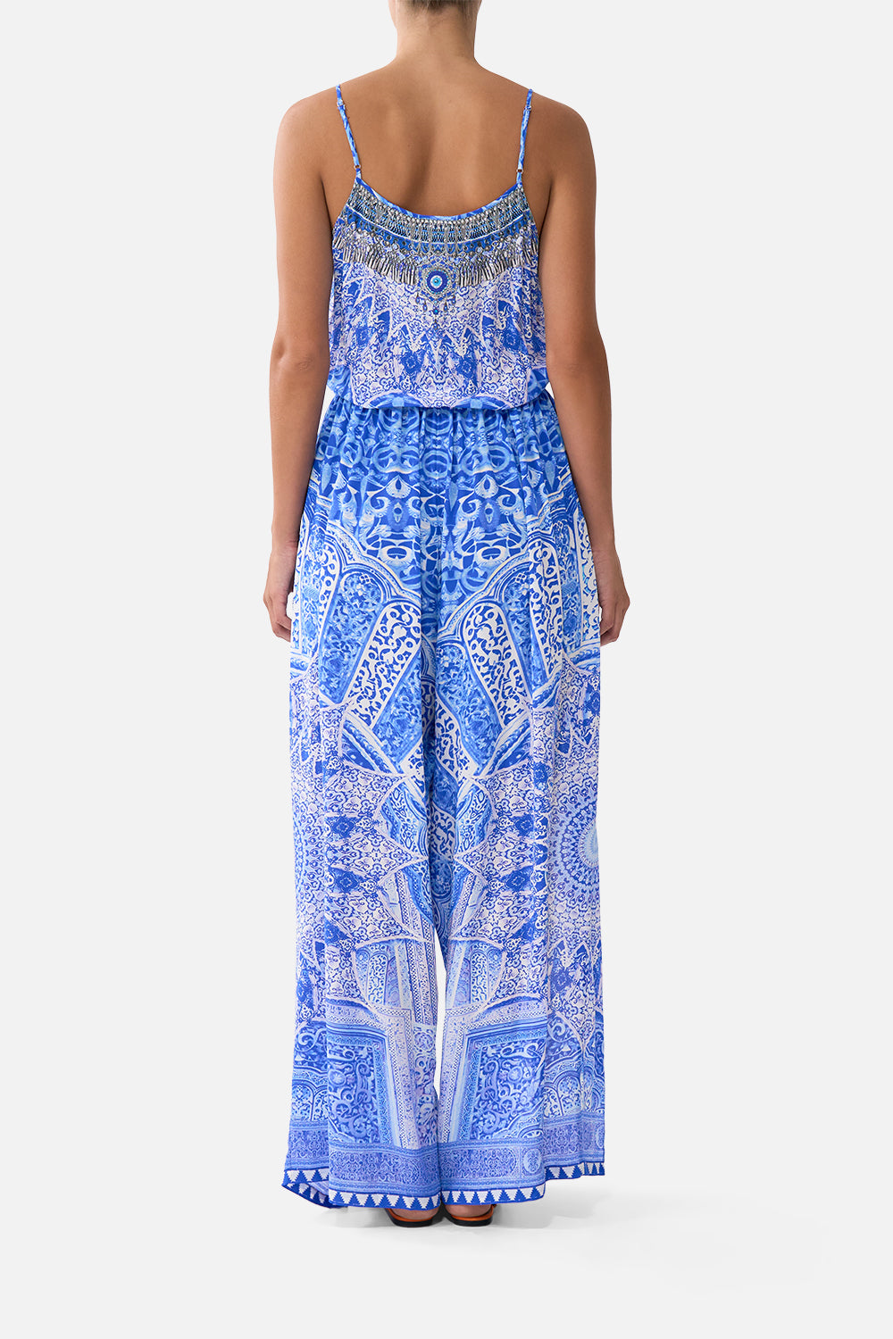 The CAMILLA STRAIGHT LEG PANT MEET ME IN MALLORCA in our  print.
