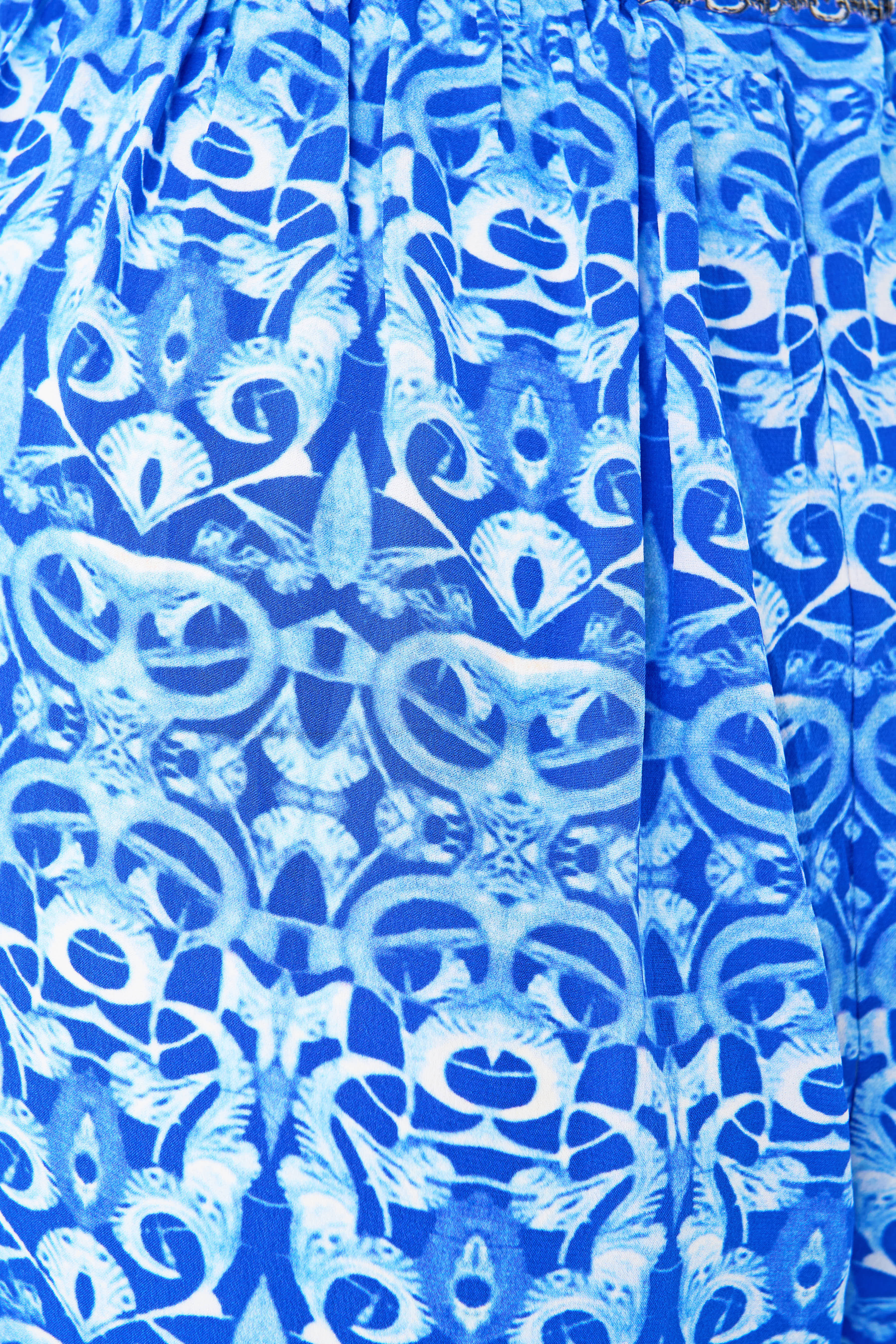 The CAMILLA CORSET DRESS WITH LONG FLARED SKIRT NAZAR NIRVANA in our  print.