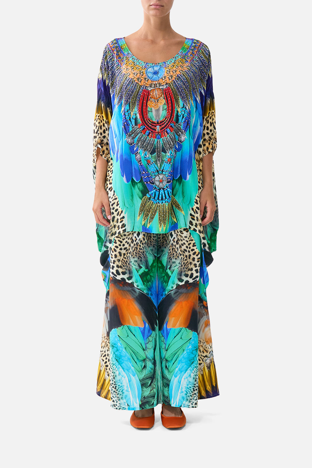 The CAMILLA STRAIGHT SCARF TOP BALEARIC BEBÉ in our  print.