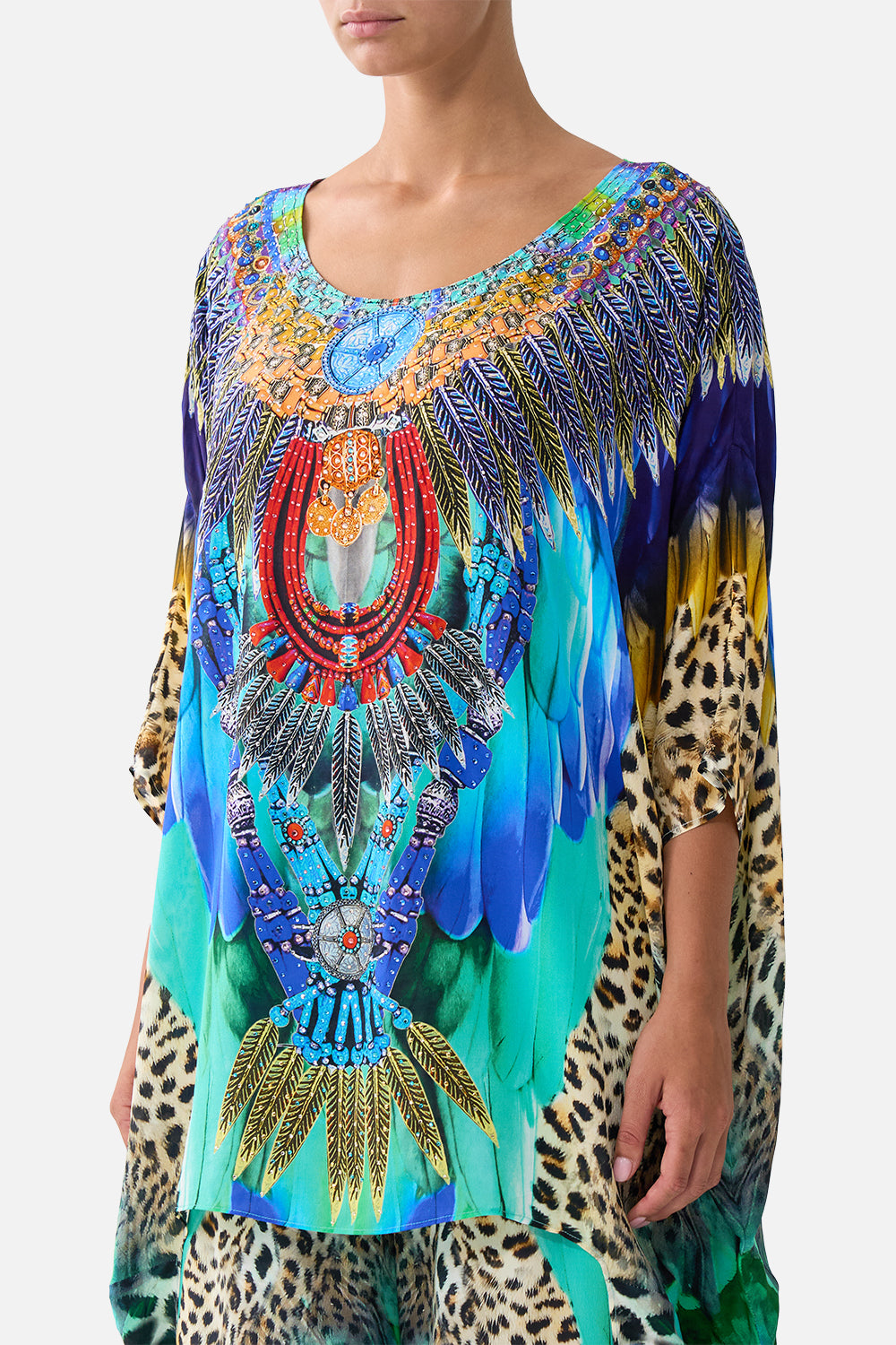 The CAMILLA STRAIGHT SCARF TOP BALEARIC BEBÉ in our  print.