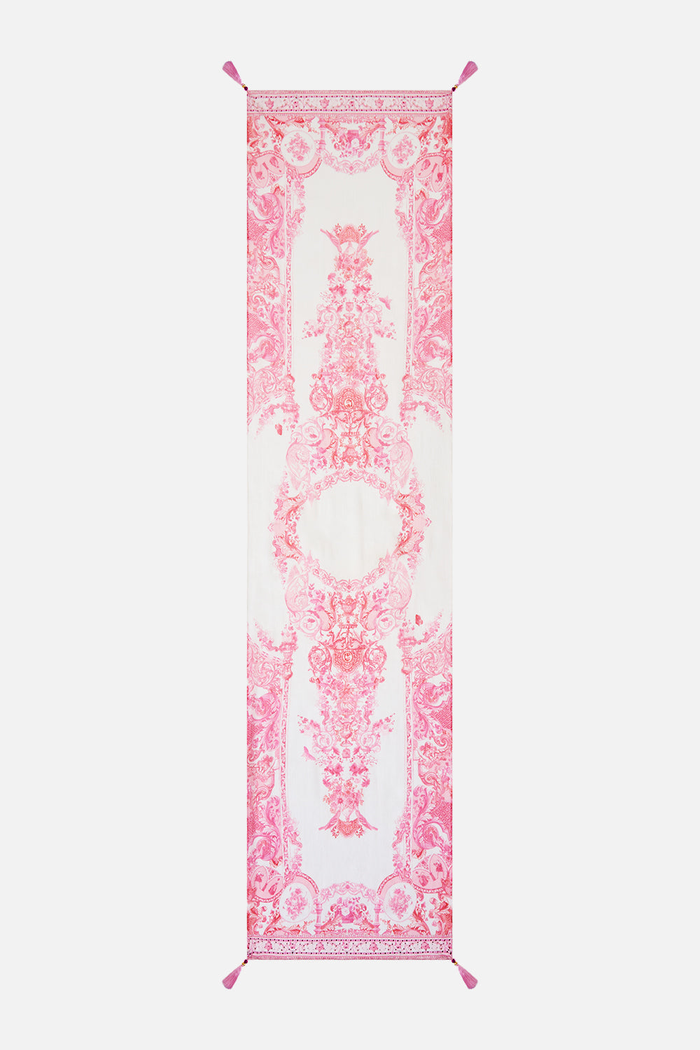 LONG SILK CRINKLE CHIFFON SCARF LIVIN LA VIDA ROSA