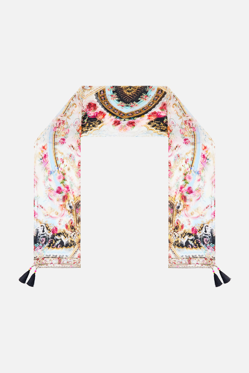 The CAMILLA VOLUME SLEEVE SHIRT DRESS WITH TIE TAURUS RISING in our  print.