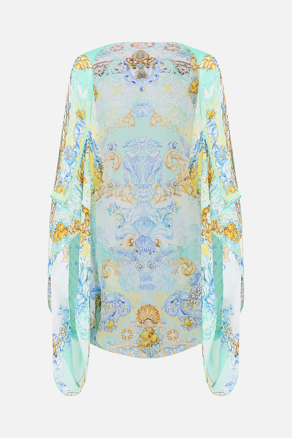 The CAMILLA REGULAR BIKINI BOTTOM WITH FRILL SIDE THE POTTERY PARLOUR in our  print.