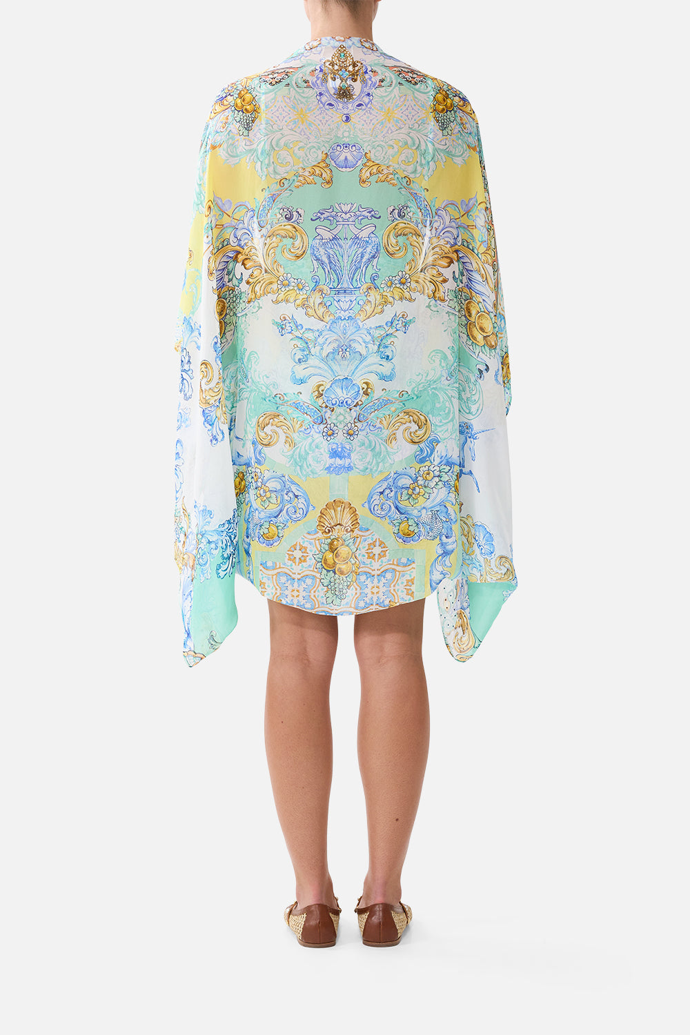 The CAMILLA REGULAR BIKINI BOTTOM WITH FRILL SIDE THE POTTERY PARLOUR in our  print.