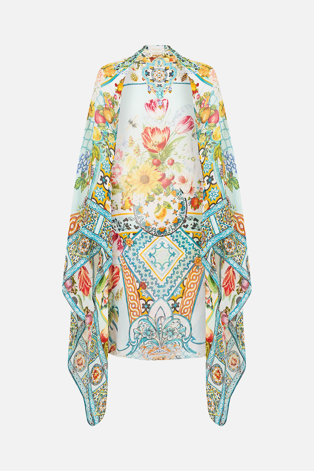 The CAMILLA PLUNGE HALTER ONE PIECE WITH BAR FRONT TRIM DE NADA GRANADA in our  print.