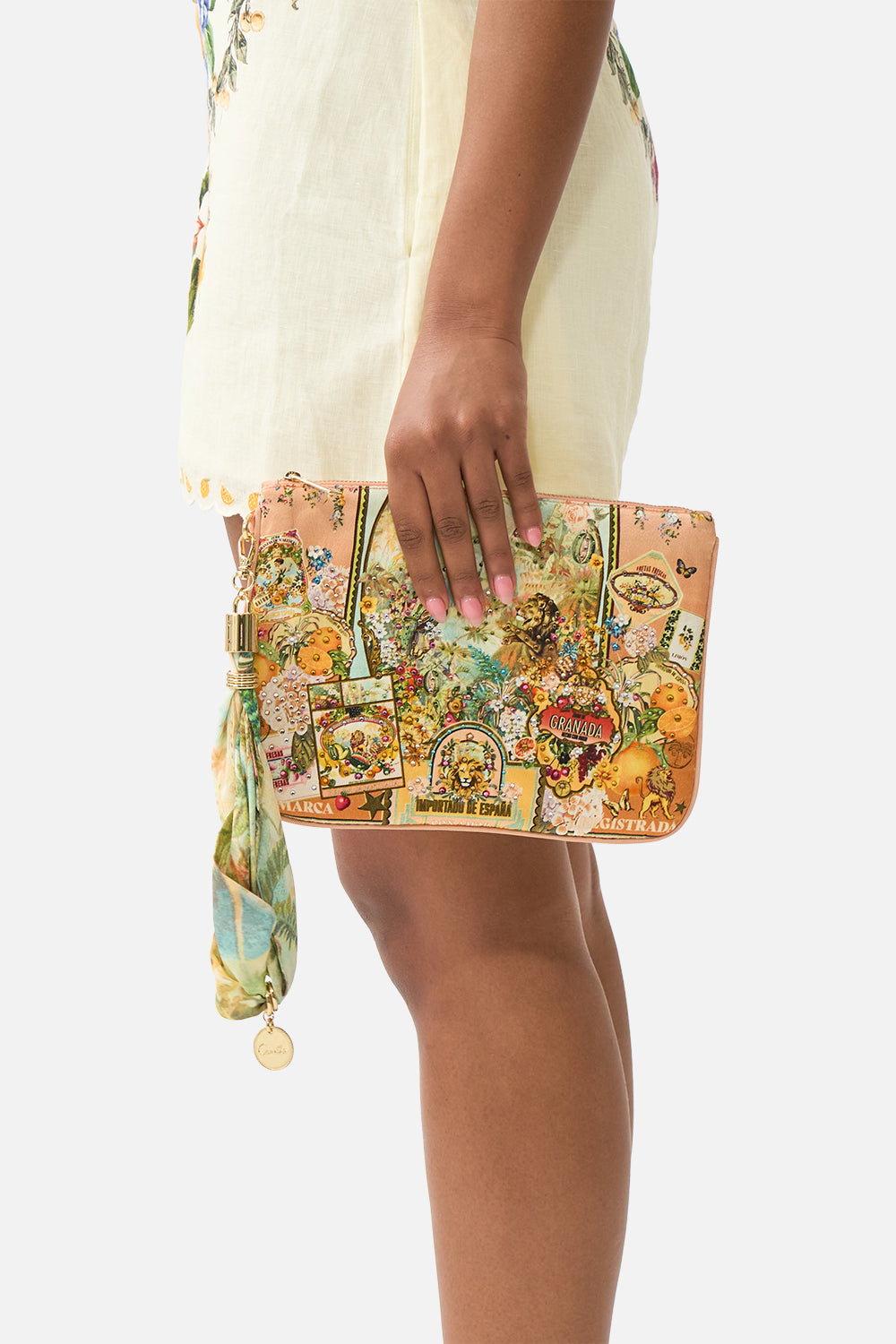 The CAMILLA RUFFLE SLEEVE LONG DRESS SHE’S NO WALLFLOWER in our  print.