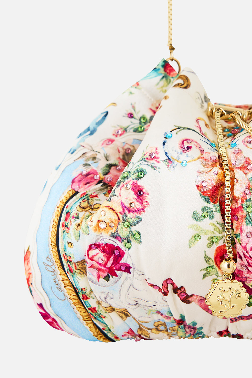 The CAMILLA HIGH WAIST SHORT WITH BUTTON DETAIL TAURUS RISING in our  print.